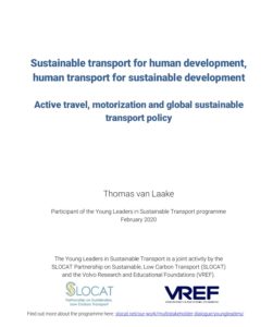 Sustainable transport for human development, human transport for sustainable development