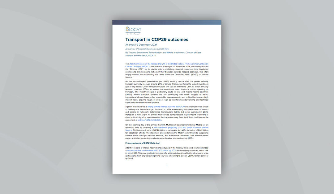 Transport in COP29 outcomes