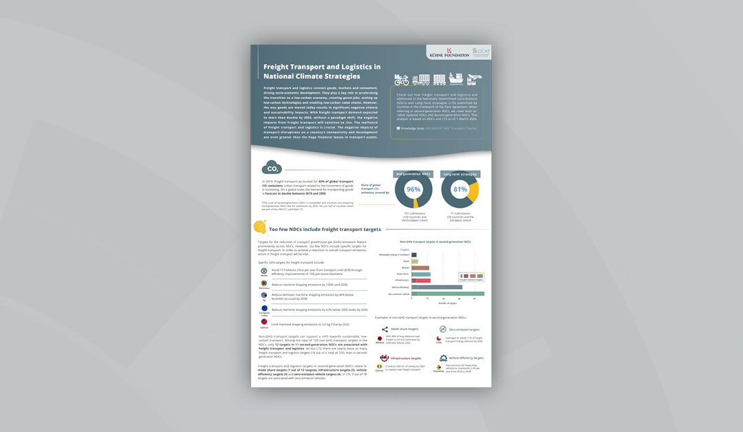 Freight Transport and Logistics in National Climate Strategies