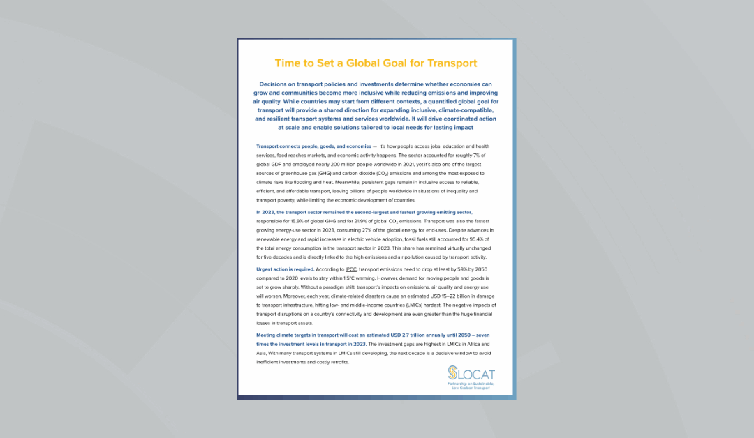 Time to Set a Global Goal for Transport