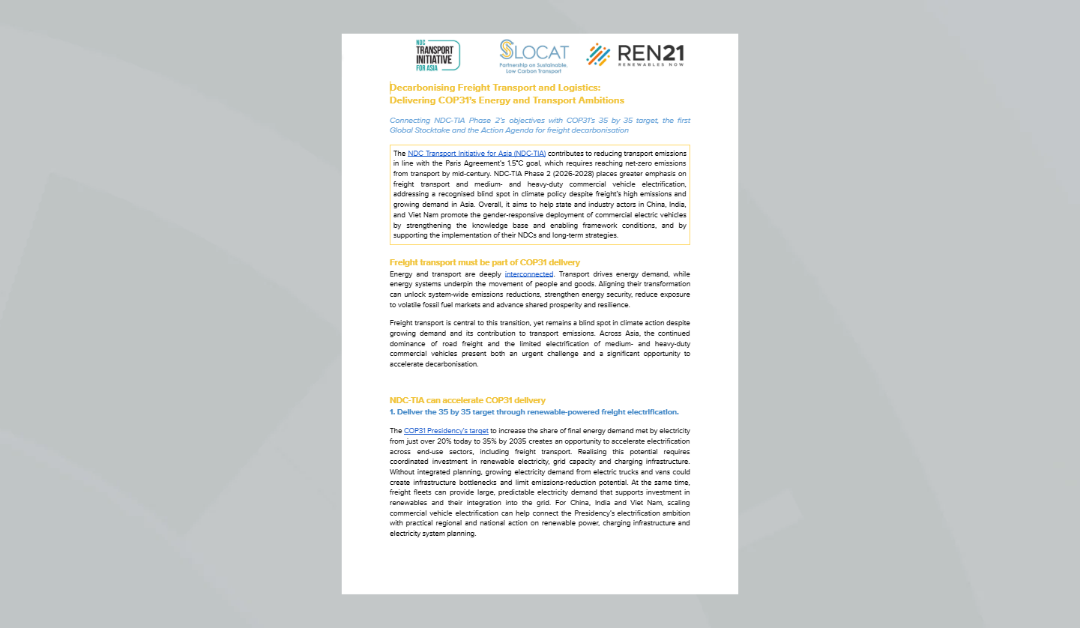Decarbonising Freight Transport and Logistics: Delivering COP31’s Energy and Transport Ambitions